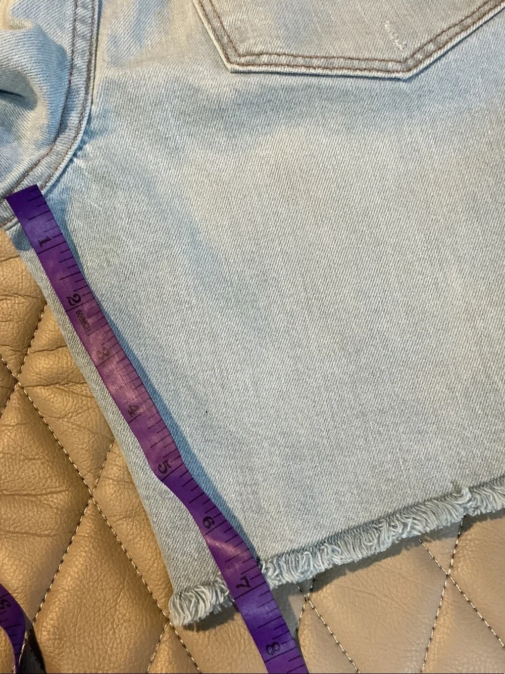 Madewell Light Blue Denim Bermuda Shorts with Raw Hem